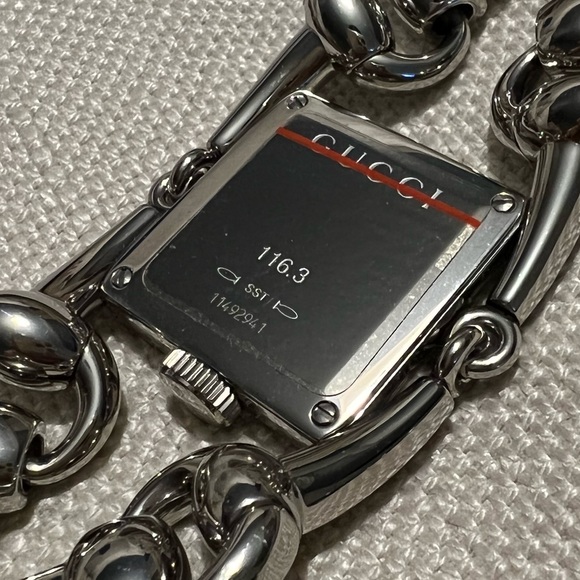 GUCCI SIGNORIA 25MM QUARTZ STAINLESS STEEL BLUE MOTHER OF PEARL WATCH - Picture 4 of 9